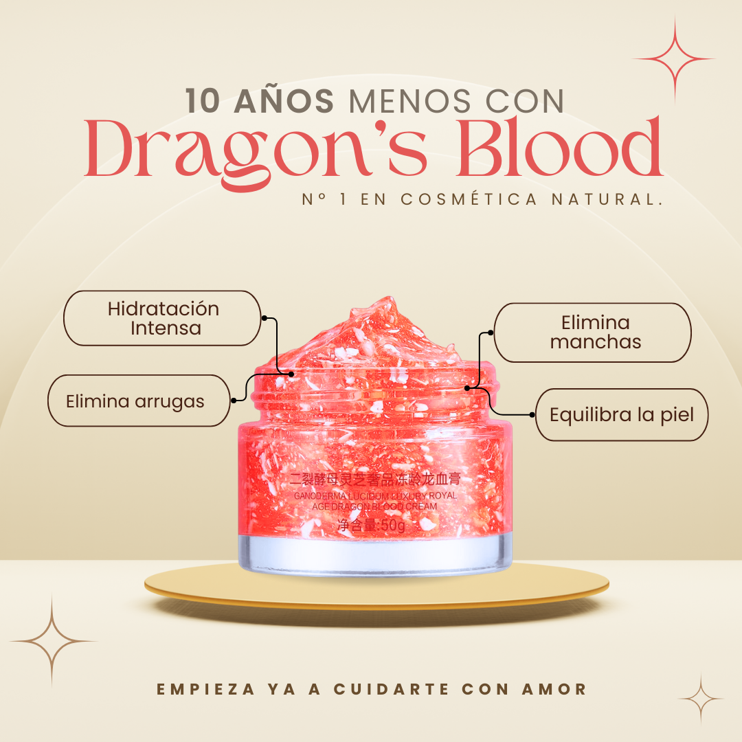 Crema facial rejuvenecedora Dragon's Blood que revitaliza la piel y reduce signos de envejecimiento para un aspecto joven y radiante